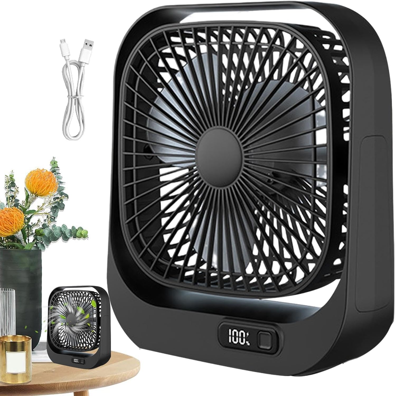 Portable Mini Air Cooler Fan for Room | Cooling Fan with 7-Color LED Light, 3 Wind Speeds, 3 Spray Modes & 1/2/3H Timer | Compact AC Cooler Fan for Home, Office, Dorm & Travel