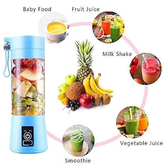 Portable 6-Blade Juicer Blender with built-in Jar, Juice Mixer Bottle,Fruit Juice Machine,USB Rechargeable Personal Size Juicer Grinder for Juices,Protein&Milk Shakes