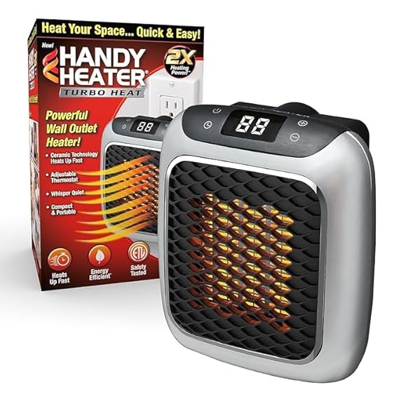 Handy - Heater 800 W Wall-Mounted Electric Convector Heater – Energy-Efficient Silent Infrared Room Heater for Bathroom, Bedroom & Greenhouse Compact 220V Indoor Heating Stove.