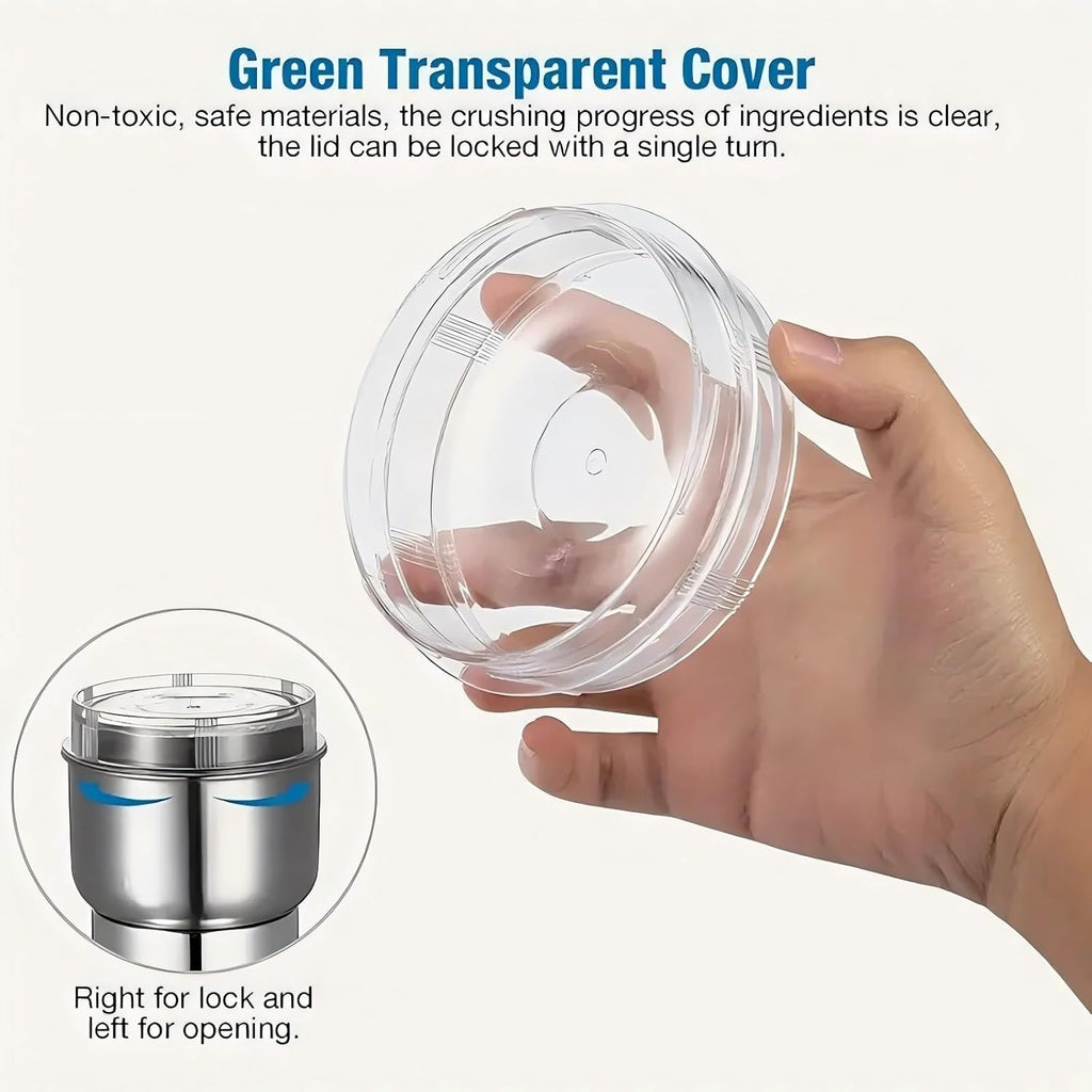 Mixer Grinder 750 Mini Mixer Grinder Small Size Electric Coffee & Spice Grinder - Stainless Steel Portable Mixer for Masala Herbs Dry Spices & Nuts Heavy Duty for Home Kitchen (1Year Warranty)