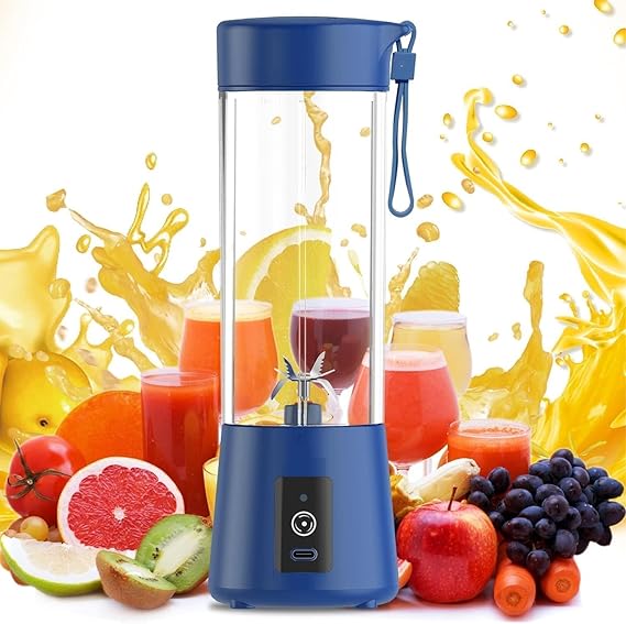 Portable 6-Blade Juicer Blender with built-in Jar, Juice Mixer Bottle,Fruit Juice Machine,USB Rechargeable Personal Size Juicer Grinder for Juices,Protein&Milk Shakes