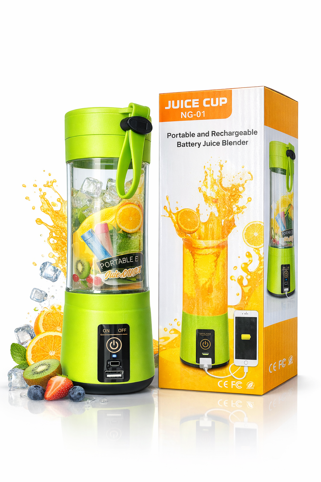 Portable 6-Blade Juicer Blender with built-in Jar, Juice Mixer Bottle,Fruit Juice Machine,USB Rechargeable Personal Size Juicer Grinder for Juices,Protein&Milk Shakes