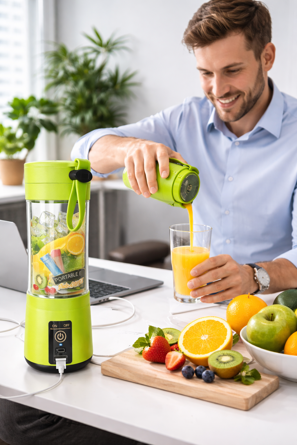 Portable 6-Blade Juicer Blender with built-in Jar, Juice Mixer Bottle,Fruit Juice Machine,USB Rechargeable Personal Size Juicer Grinder for Juices,Protein&Milk Shakes