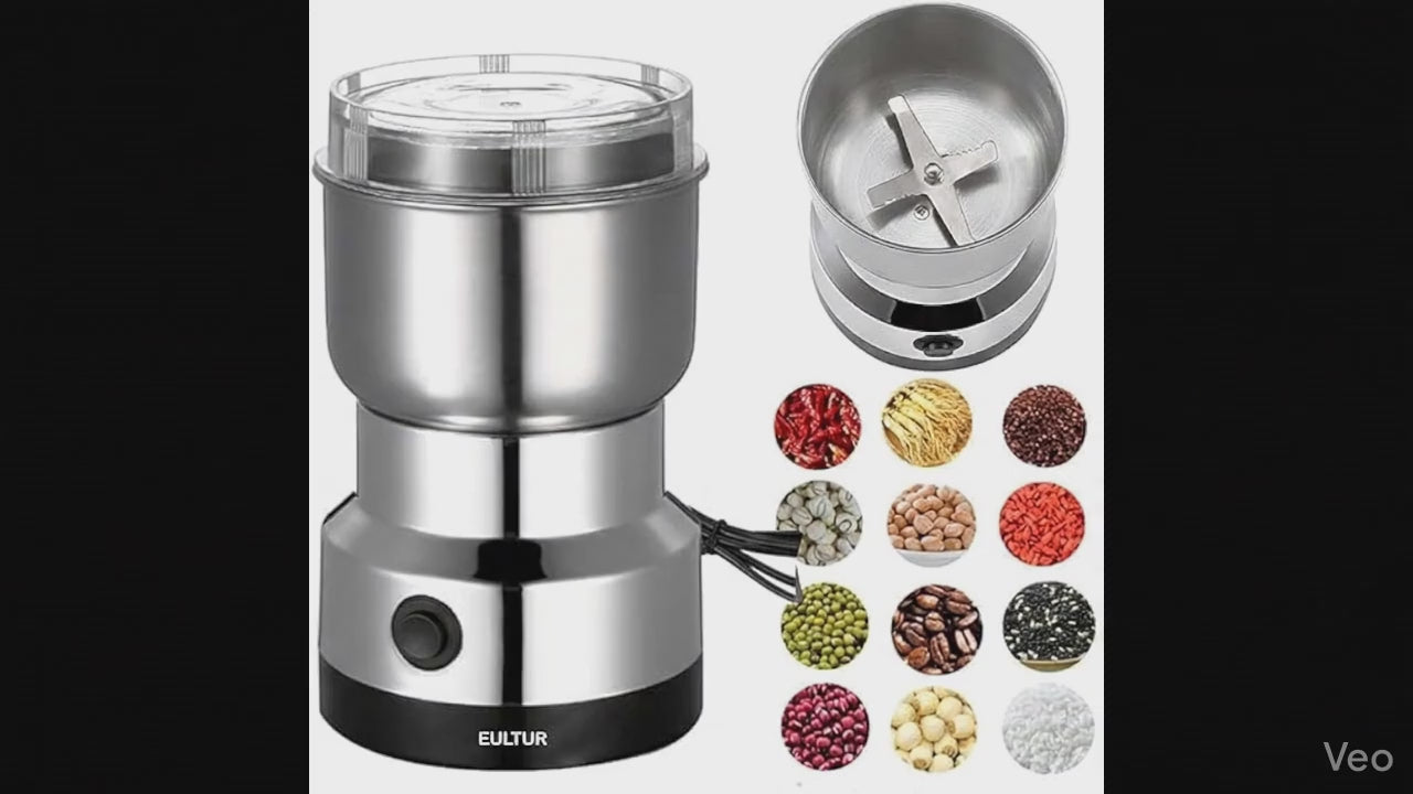 Mixer Grinder 750 Mini Mixer Grinder Small Size Electric Coffee & Spice Grinder - Stainless Steel Portable Mixer for Masala Herbs Dry Spices & Nuts Heavy Duty for Home Kitchen (1Year Warranty)