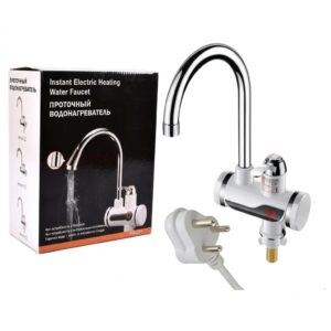 instant hot water geyser smart instant electric heating water faucet tap with digital led display, 3000w fast heating kitchen & bathroom geyser tap, tankless hot water heater (white)